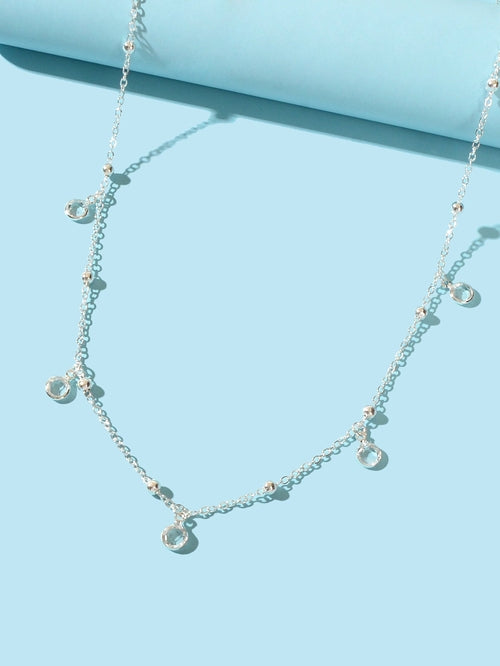 Minimalist Beach Bikini Silver Body Chain Beads Charms Sexy Belly